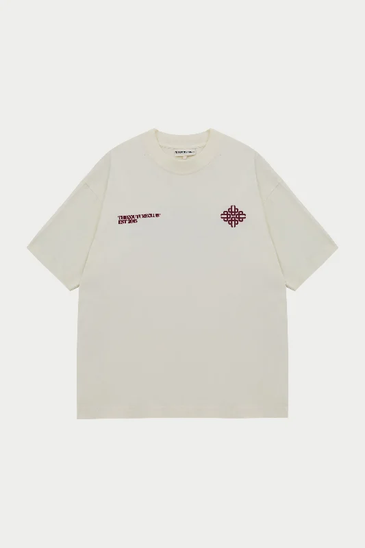 BLURRED GRAPHIC EMBLEM T-SHIRT - BURGUNDY