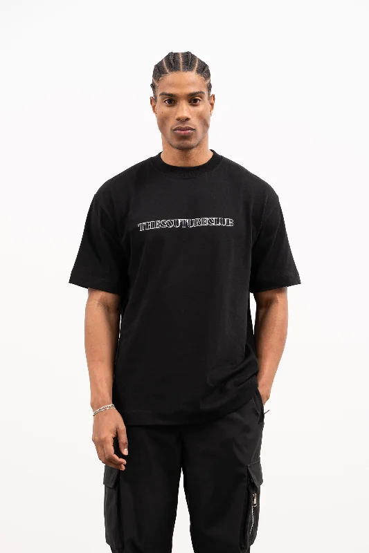 COPYRIGHT OUTLINE PRINT T-SHIRT - BLACK