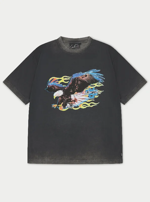 GRAPHIC FLAME VINTAGE T-SHIRT - ACID WASH