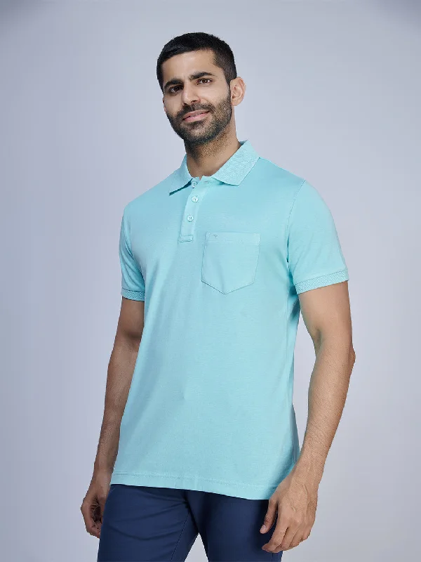 Men Polo Tshirt Aqua