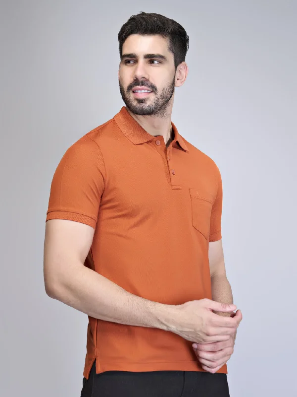 Men Polo Tshirt Burnt Orange