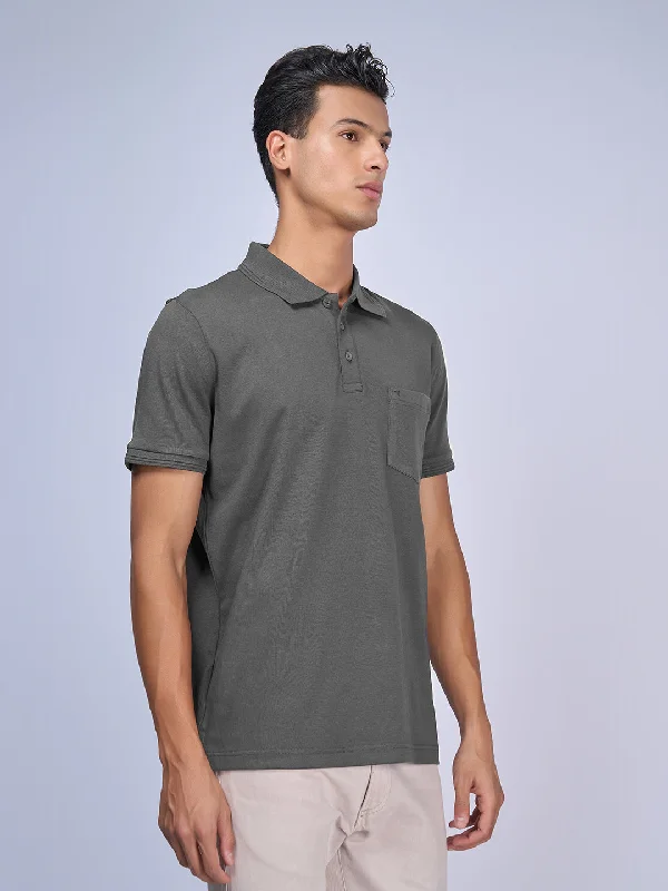 Men Polo Tshirt Grey Melange