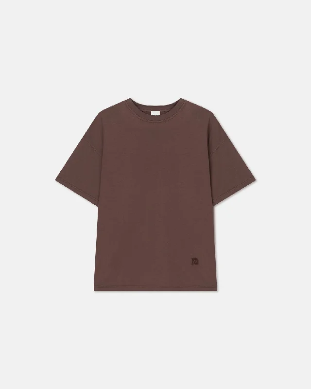 Wren - Embroidered Cotton-Jersey T-Shirt - Nutmeg