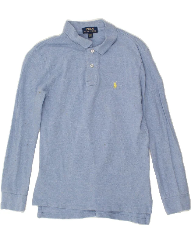 POLO RALPH LAUREN Boys Long Sleeve Polo Shirt 10-11 Years Medium  Blue