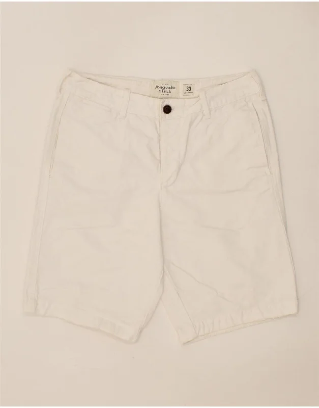 ABERCROMBIE & FITCH Mens Chino Shorts W33 Medium  White Cotton