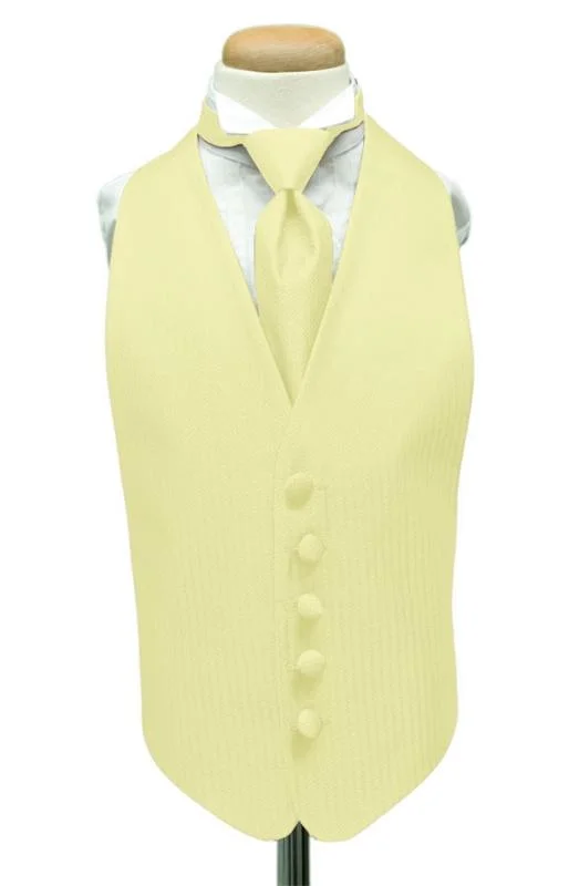 Banana Herringbone Kids Tuxedo Vest