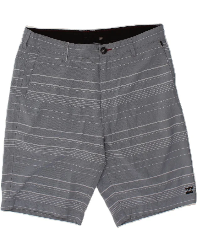 BILLABONG Mens Chino Shorts W34 Large Grey Striped Polyester