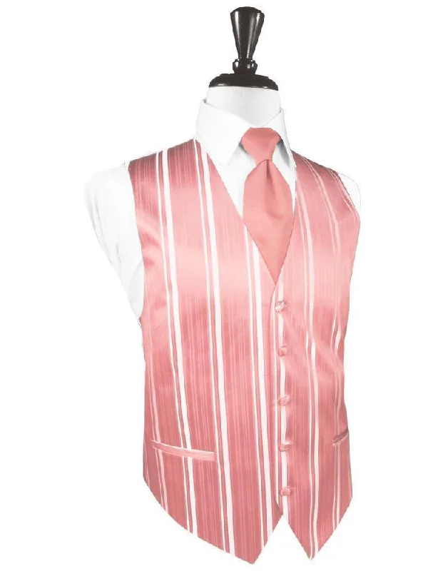 Coral Reef Striped Satin Tuxedo Vest