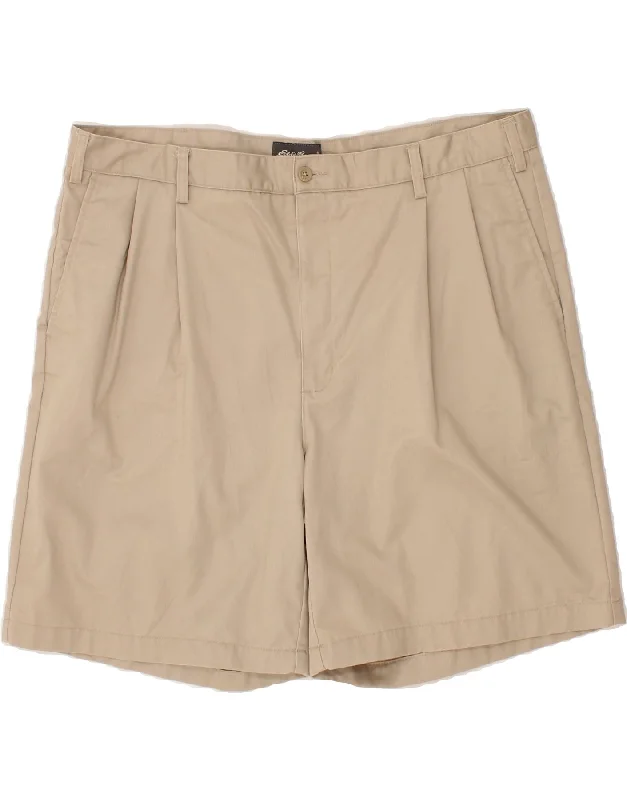 EDDIE BAUER Mens Pegged Chino Shorts W42 2XL Beige Cotton