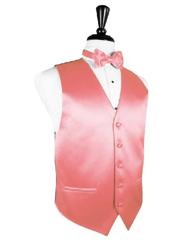 Guava Luxury Satin Tuxedo Vest