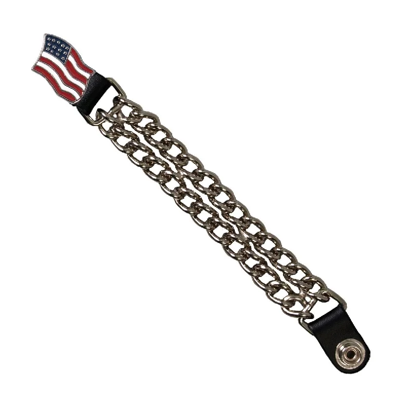 Hot Leathers VXC1010 American Flag Chain Motorcycle Biker Vest