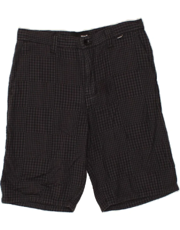 HURLEY Mens Chino Shorts W30 Medium  Grey Gingham