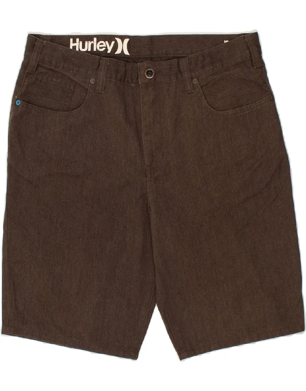 HURLEY Mens Slim Denim Shorts W33 Medium Brown