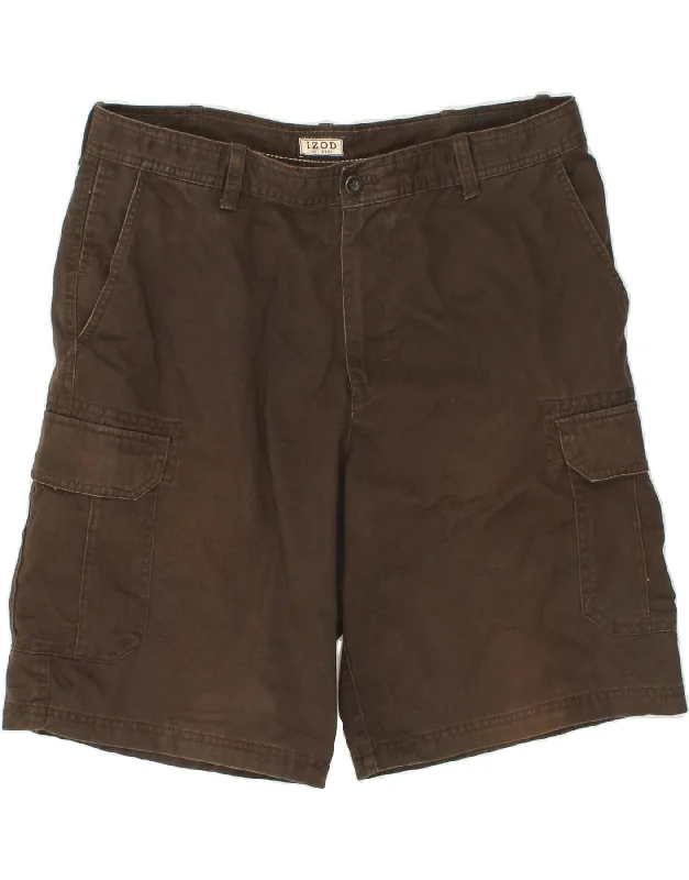 IZOD Mens Cargo Shorts W36 Large  Brown Cotton