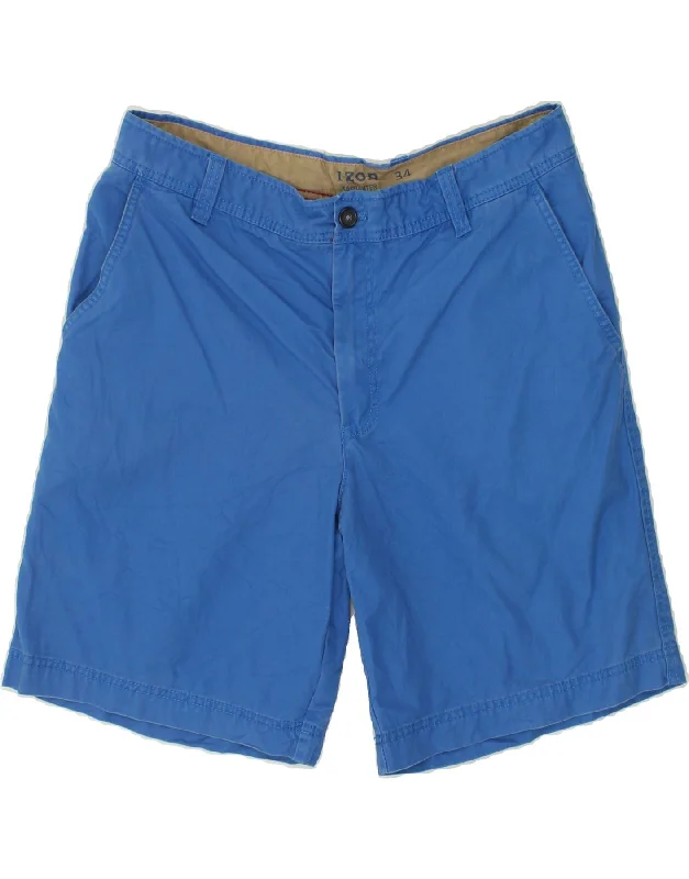 IZOD Mens Chino Shorts W34 Large  Blue Cotton