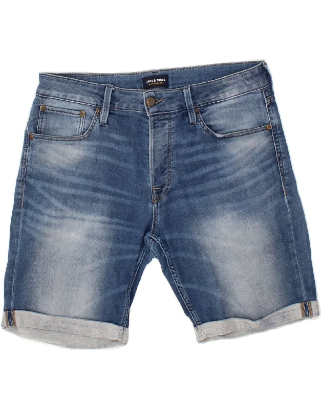 JACK & JONES Mens Regular Fit Denim Shorts Large W36 Blue Cotton