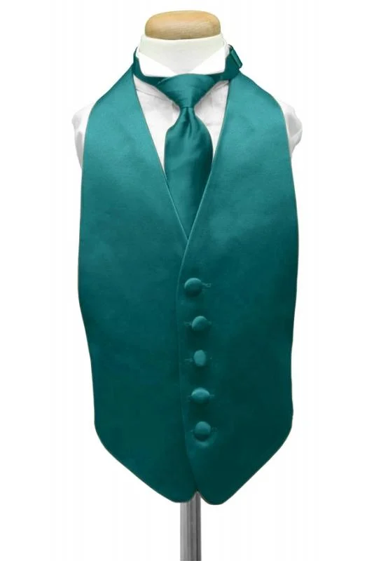 Jade Luxury Satin Kids Tuxedo Vest