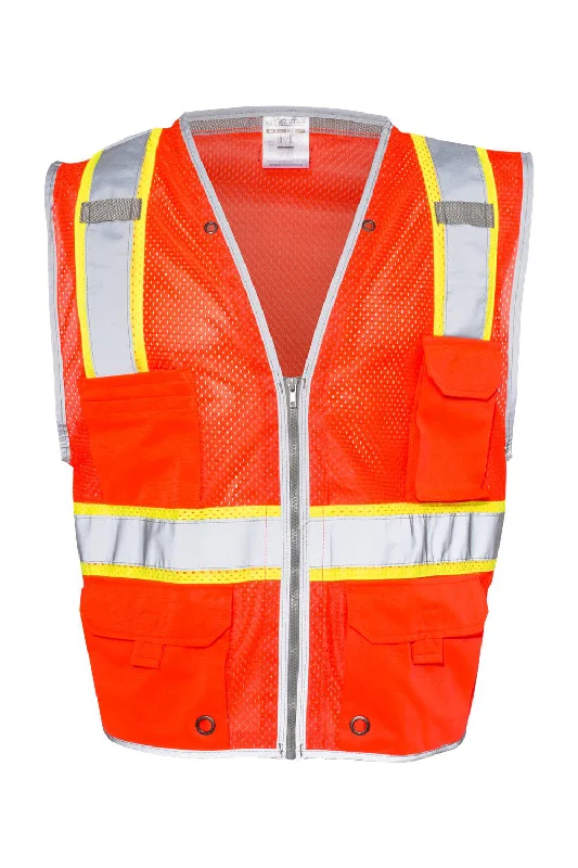 Kishigo Mens Premium Brilliant Series Heavy Duty Class 2 Vest - Fluorescent Red