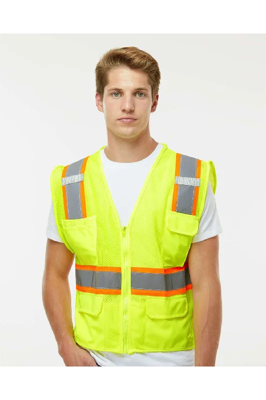 Kishigo Mens Ultra Cool Multi Pocket Vest - Lime Green