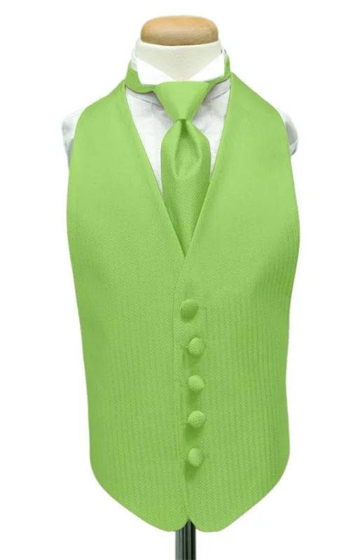 Kiwi Herringbone Kids Tuxedo Vest