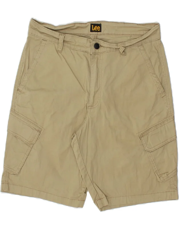 LEE Mens Cargo Shorts W32 Medium Beige Cotton