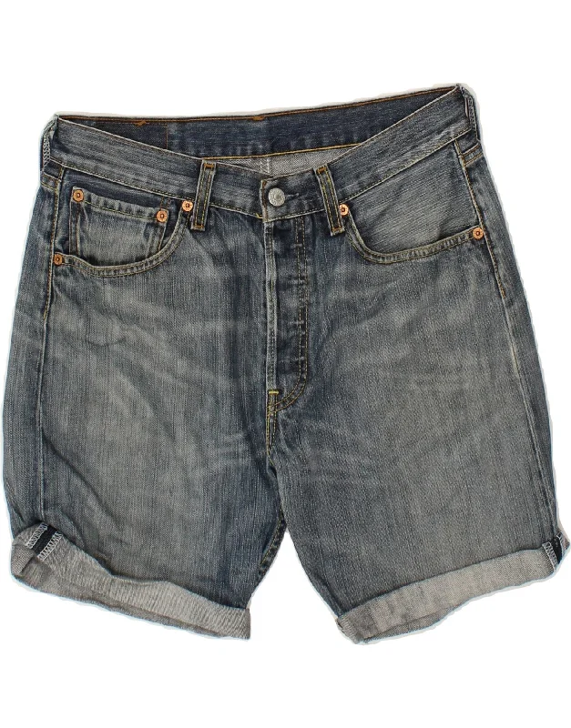 LEVI'S Mens 501 Denim Shorts W32 Medium Blue Cotton