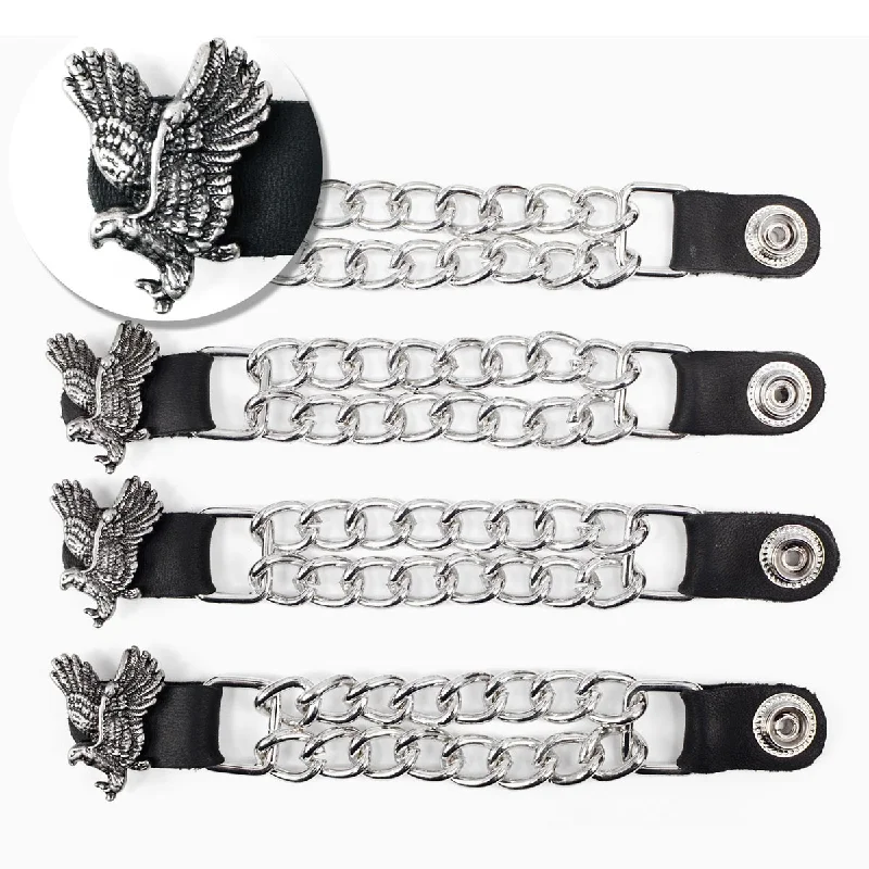 Milwaukee Leather Flying Eagle Medallion Vest Extender - Double Chrome