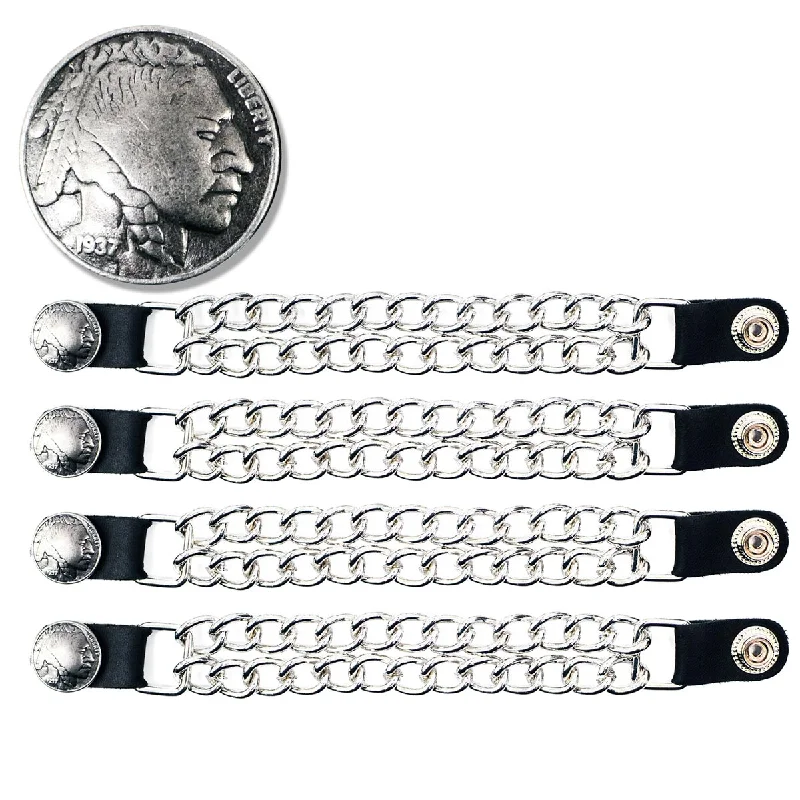 Milwaukee Leather Indian Head Medallion Vest Extender - Double Chrome