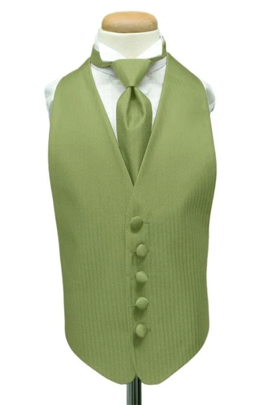 Mint Herringbone Kids Tuxedo Vest