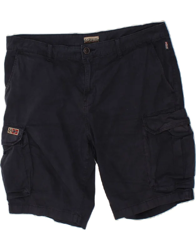 NAPAPIJRI Mens Cargo Shorts W38 XL Navy Blue Cotton