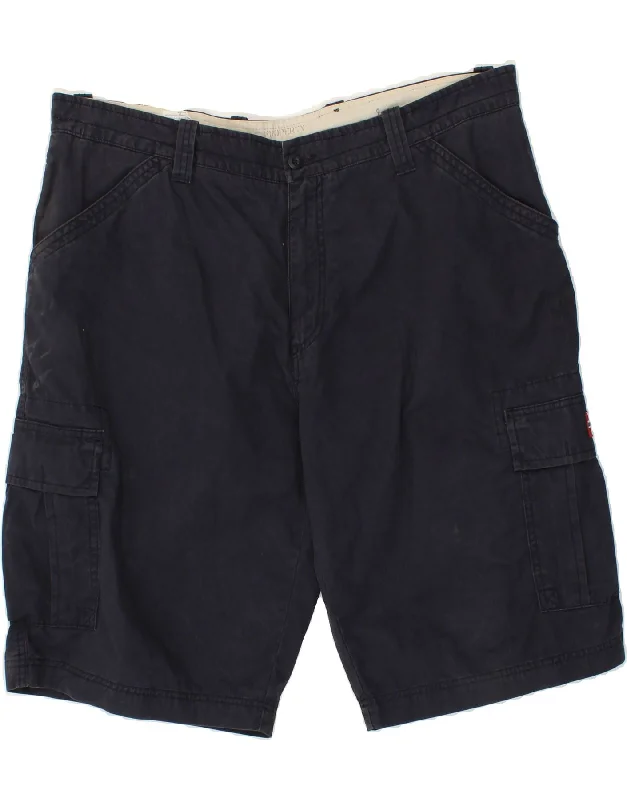 NAPAPIJRI Mens Cargo Shorts W42 2XL Navy Blue Cotton