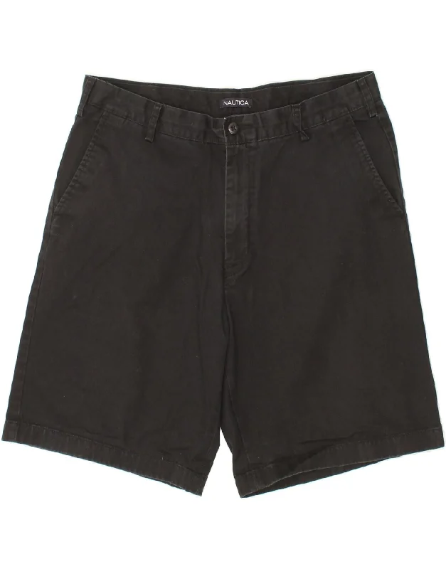 NAUTICA Mens Chino Shorts W36 Large Black Cotton