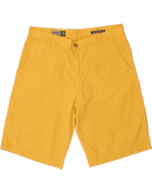 NAVIGARE Mens Chino Shorts IT 56 3XL W40  Yellow Cotton