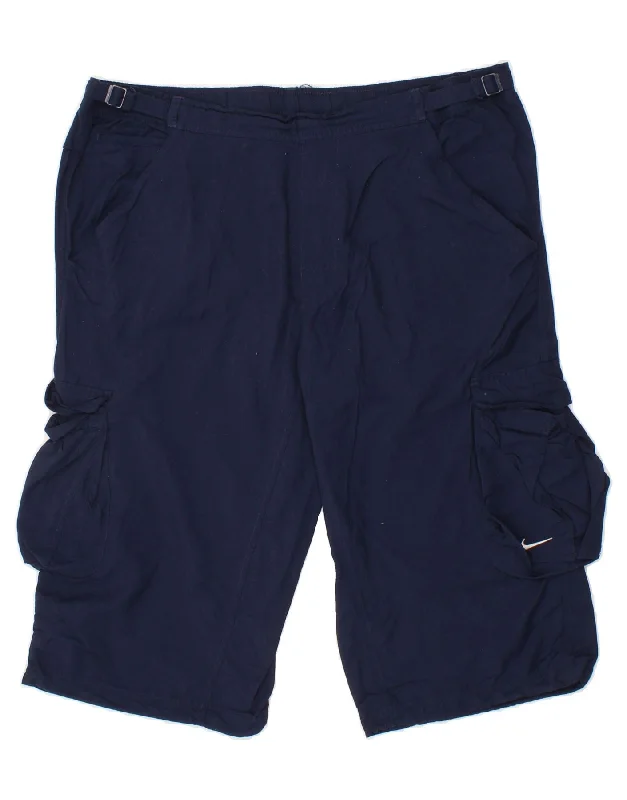 NIKE Mens Cargo Shorts W36 Large Navy Blue Nylon