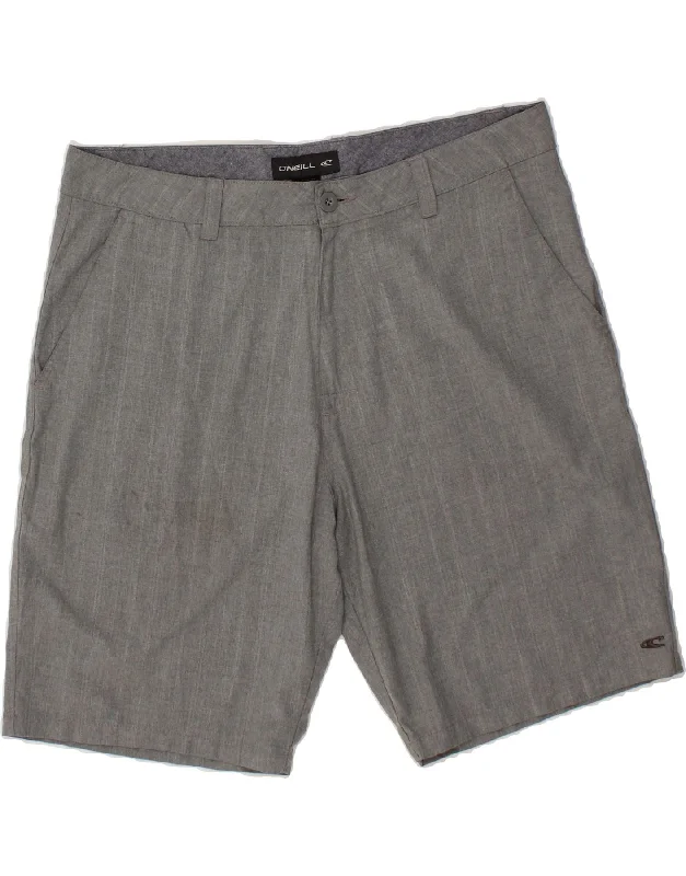 O'NEILL Mens Chino Shorts W36 Large Grey Check Cotton