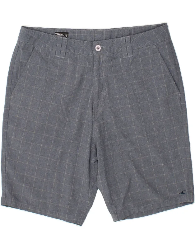 O'NEILL Mens Standard Fit Chino Shorts W36 Large Grey Check Polyester