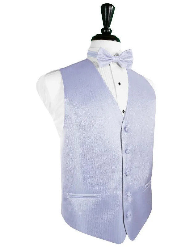 Periwinkle Herringbone Tuxedo Vest