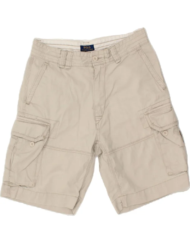 POLO RALPH LAUREN Mens Cargo Shorts W33 Medium  Grey Cotton