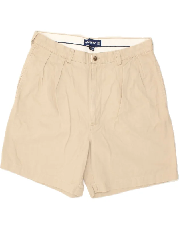 POLO RALPH LAUREN Mens Pegged Chino Shorts W36 Large  Beige Cotton