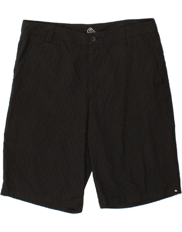 QUIKSILVER Mens Cargo Shorts W36 Large Black Pinstripe Polyester