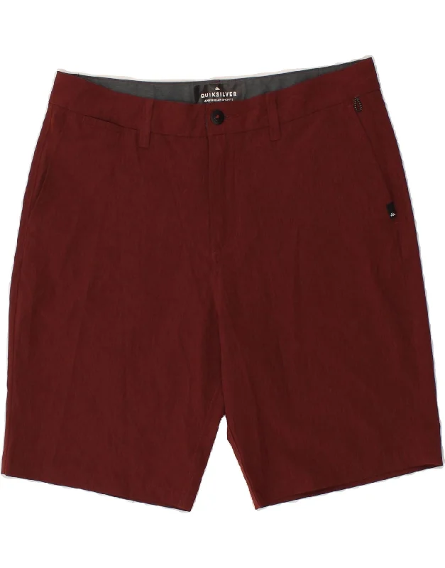 QUIKSILVER Mens Chino Shorts W34 Large  Burgundy Polyester