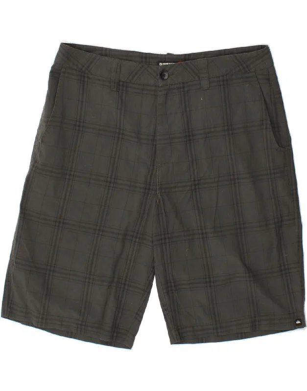 QUIKSILVER Mens Chino Shorts W36 Large Grey Check Polyester