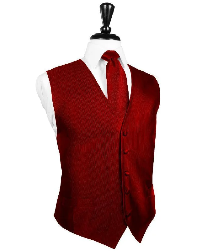 Red Faille Silk Tuxedo Vest