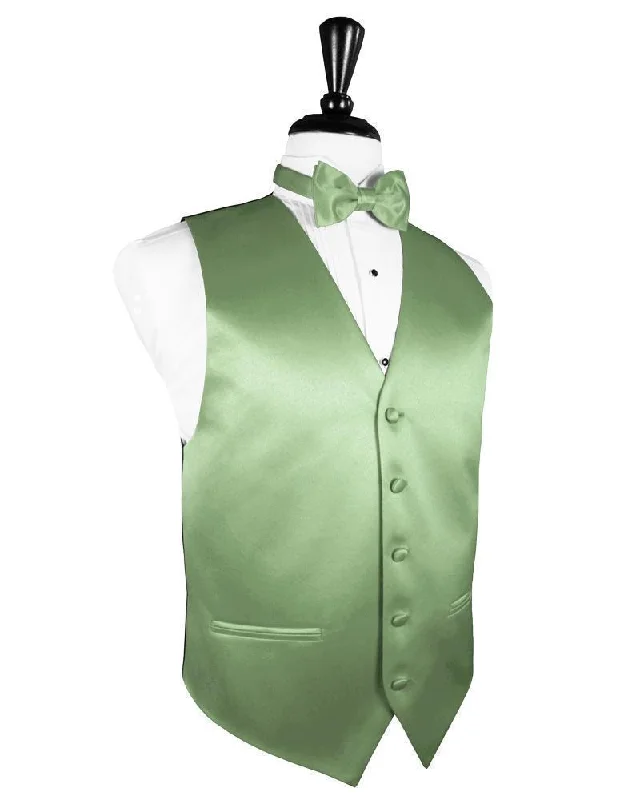 Sage Luxury Satin Tuxedo Vest