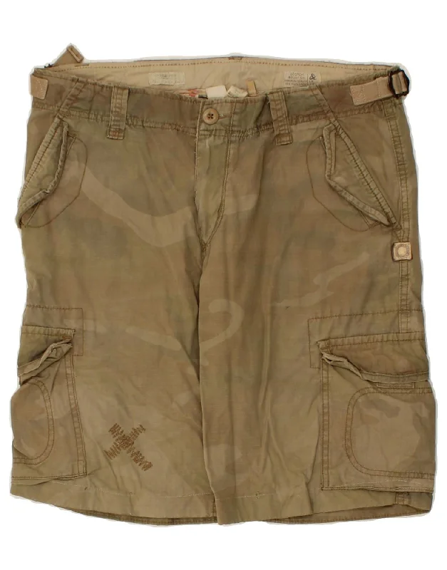 SCOTCH & SODA Mens Cargo Shorts W36 Large Khaki Camouflage Cotton