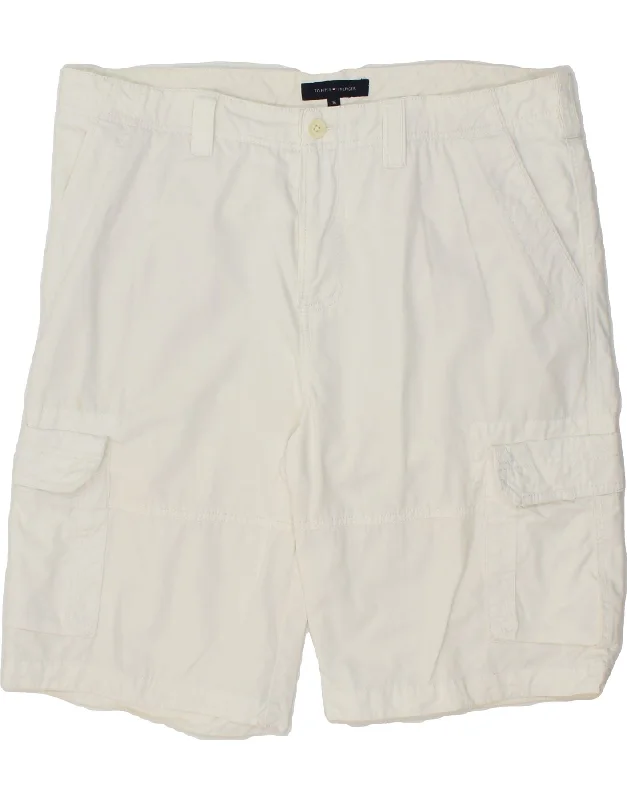 TOMMY HILFIGER Mens Cargo Shorts W36 Large White Cotton