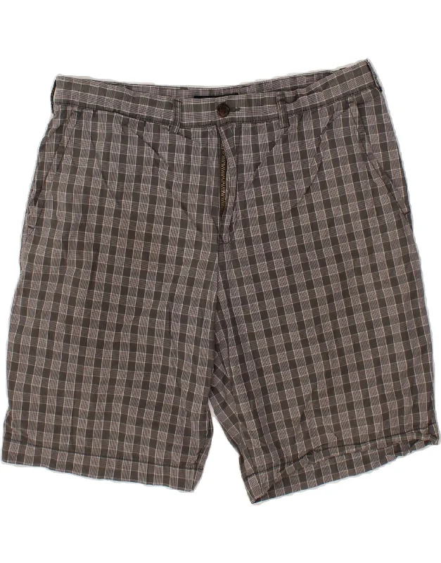 TOMMY HILFIGER Mens Chino Shorts W38 XL Grey Check Cotton