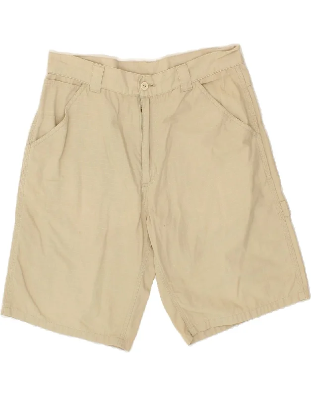 VINTAGE Mens Cargo Shorts Medium W30  Beige Check Cotton