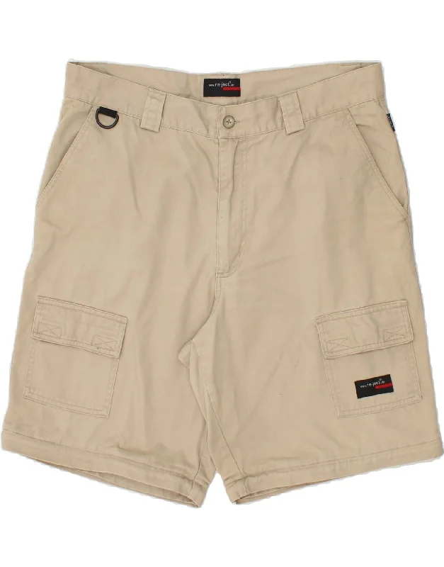 VINTAGE Mens Cargo Shorts W36 Large  Beige Cotton