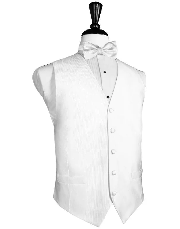 White Faille Silk Tuxedo Vest